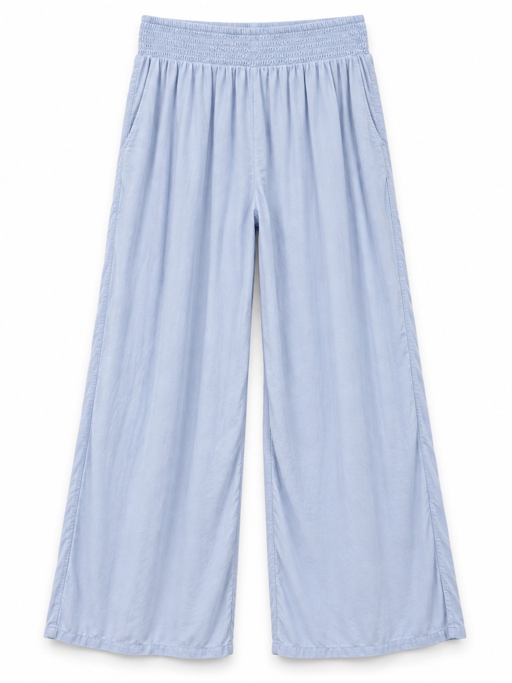 Aerie Light Blue Smocked Waist Wide Leg Pants S Petite